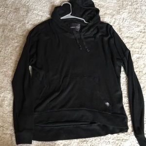 waffle knit hooded long sleeve